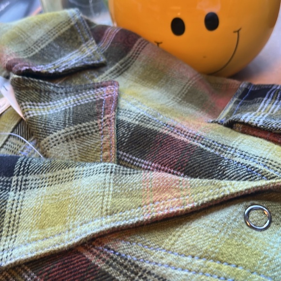 New NWOT Free People Izzy Cargo Flannel Shirt - Picture 10 of 13